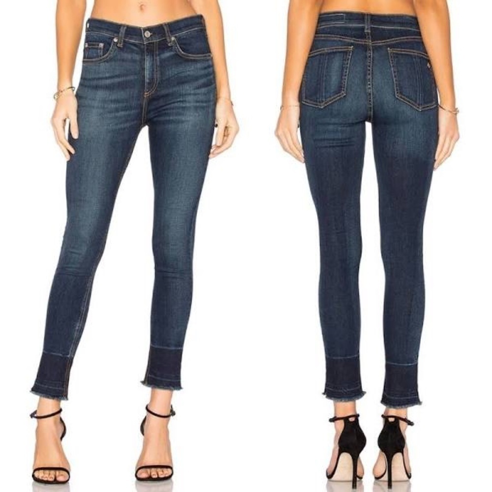 RAG & BONE Super Skinny 10 Inch Capri Raw Hem Jean